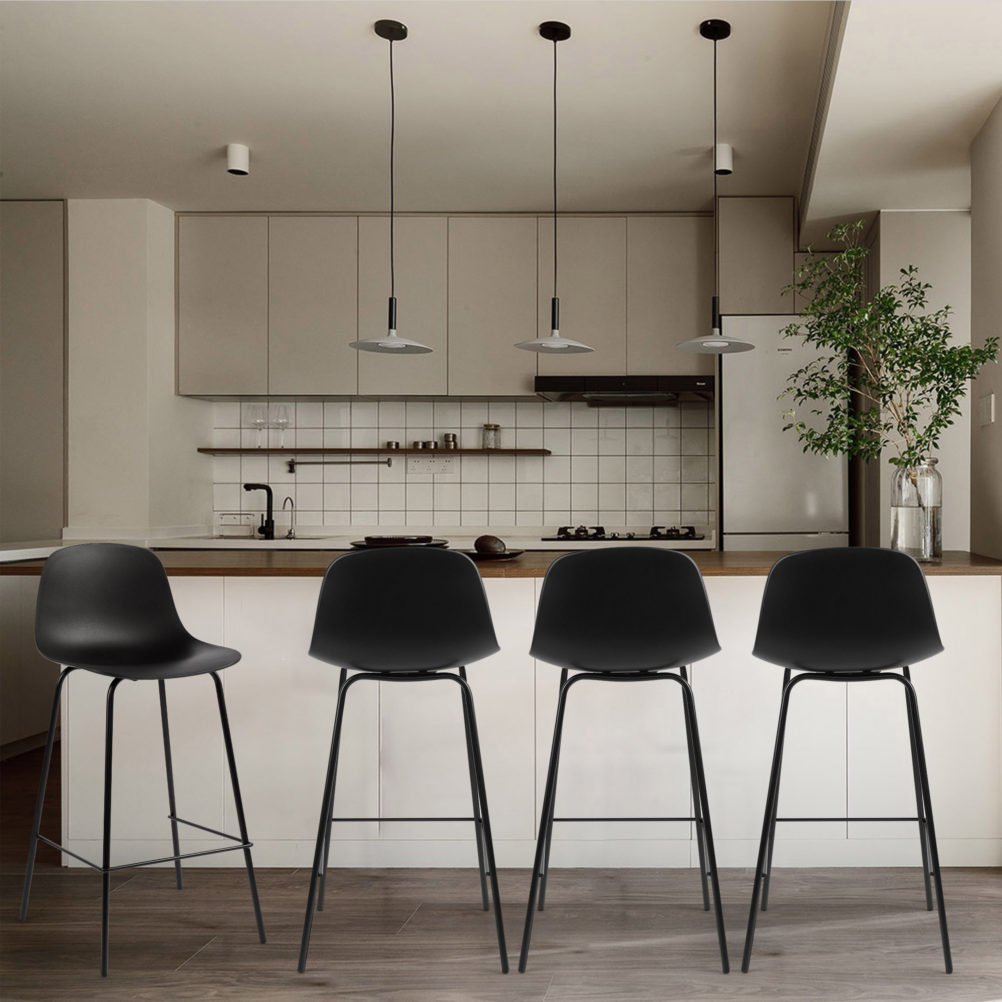 Botyo 26 Short Counter Stool Wade Logan Color Black Pack Size 4